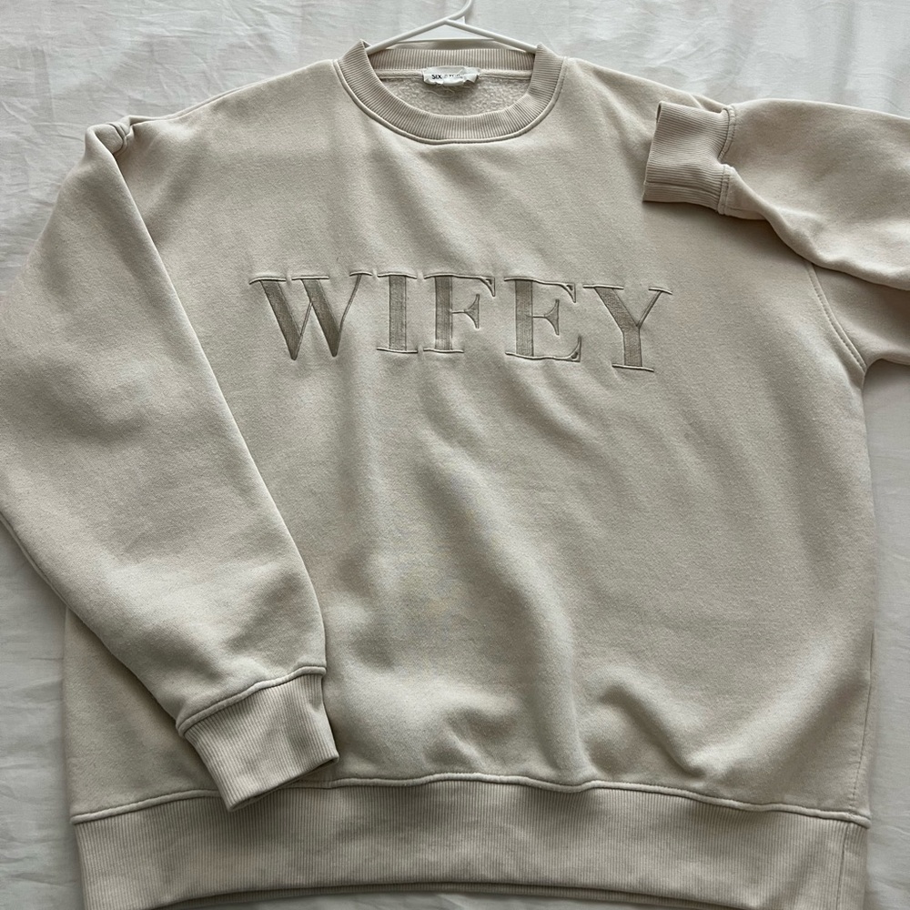 Soft Cream Crewneck Sweater Relaxed Fit